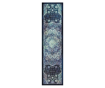 Joliet Black & Blue Mandala Runner Rug, (2' x 8')