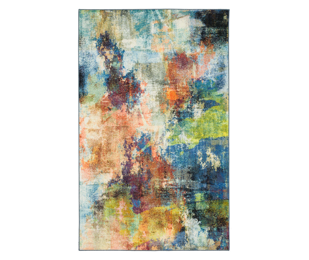 Mohawk Decollage Blue & Orange Abstract Area Rug, (8' x 10') | Big Lots