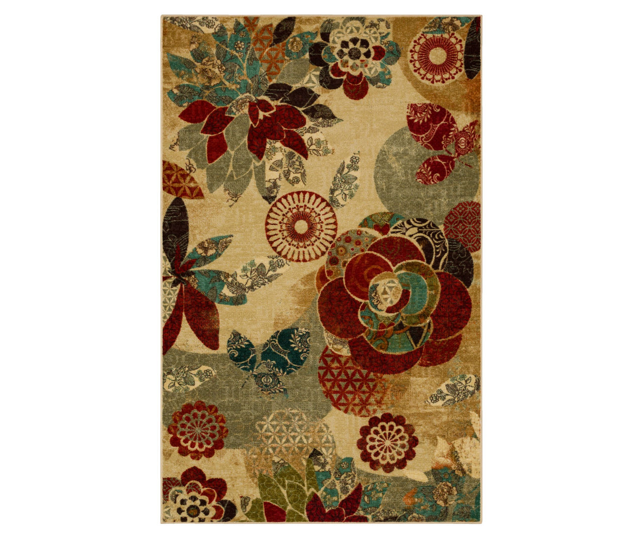 Mohawk Mohawk Beige & EarthTone Geo Floral Area Rug Big Lots