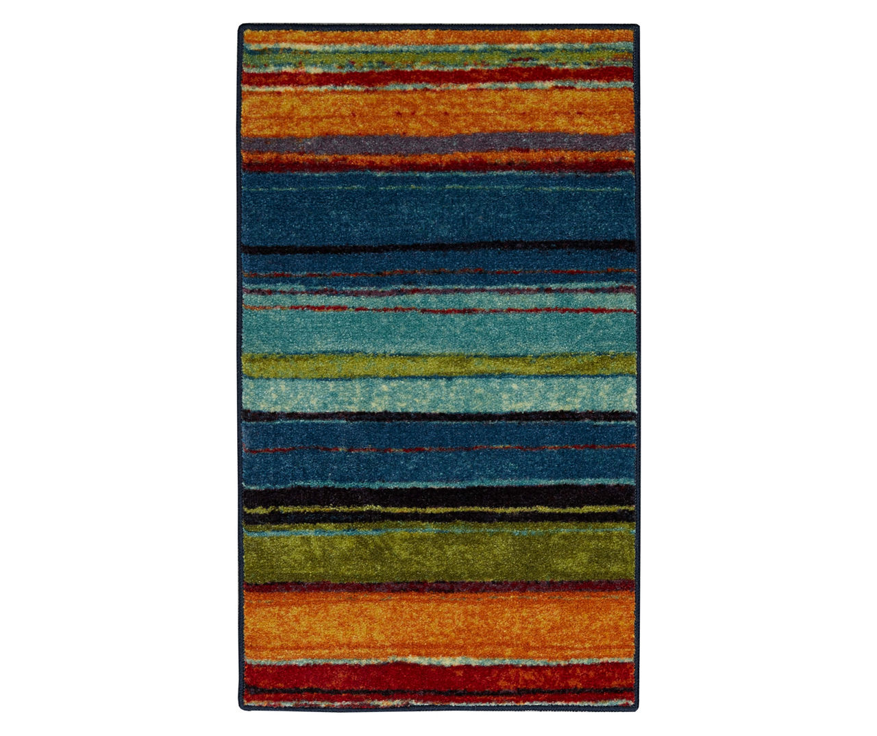 Maxy Home Rubber Backed Runner Rug, 22 x 60 inch (5 ft Runner), Multicolor  Striped, Non Slip, Kitchen Rugs and Mats