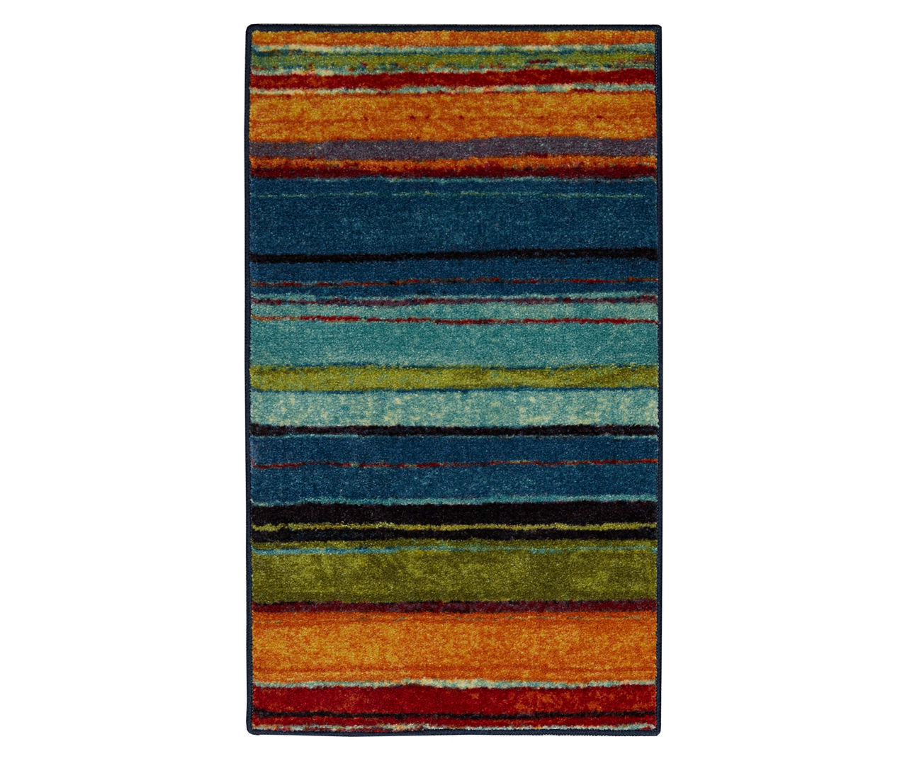 Hexagon Geometric Multicolor Colored Printed Accent Rug with Non-Slip Back, 2x4, Sold by at Home