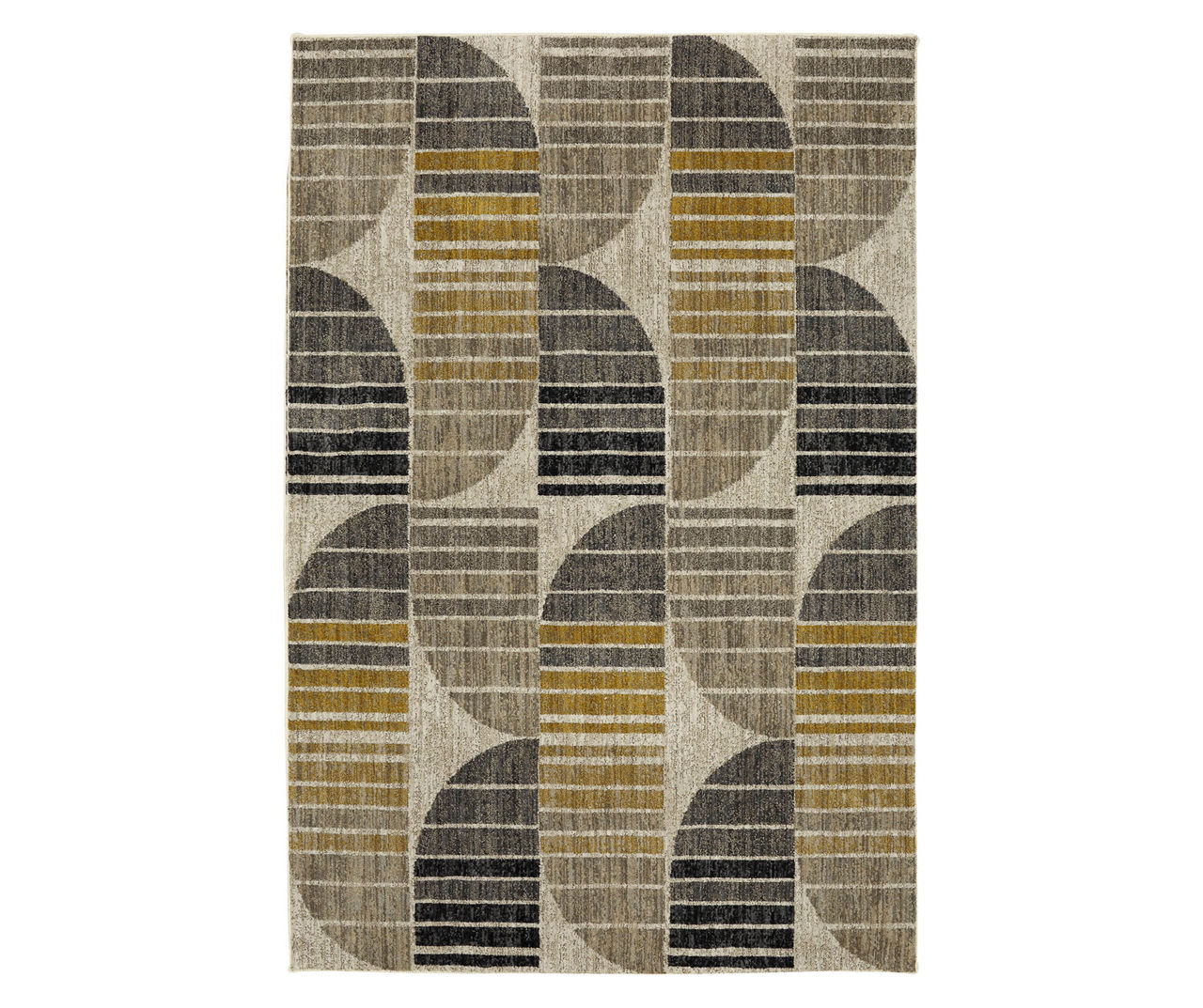 Mohawk Mohawk Crescent Oyster Taupe & Mustard Abstract Area Rug Big Lots