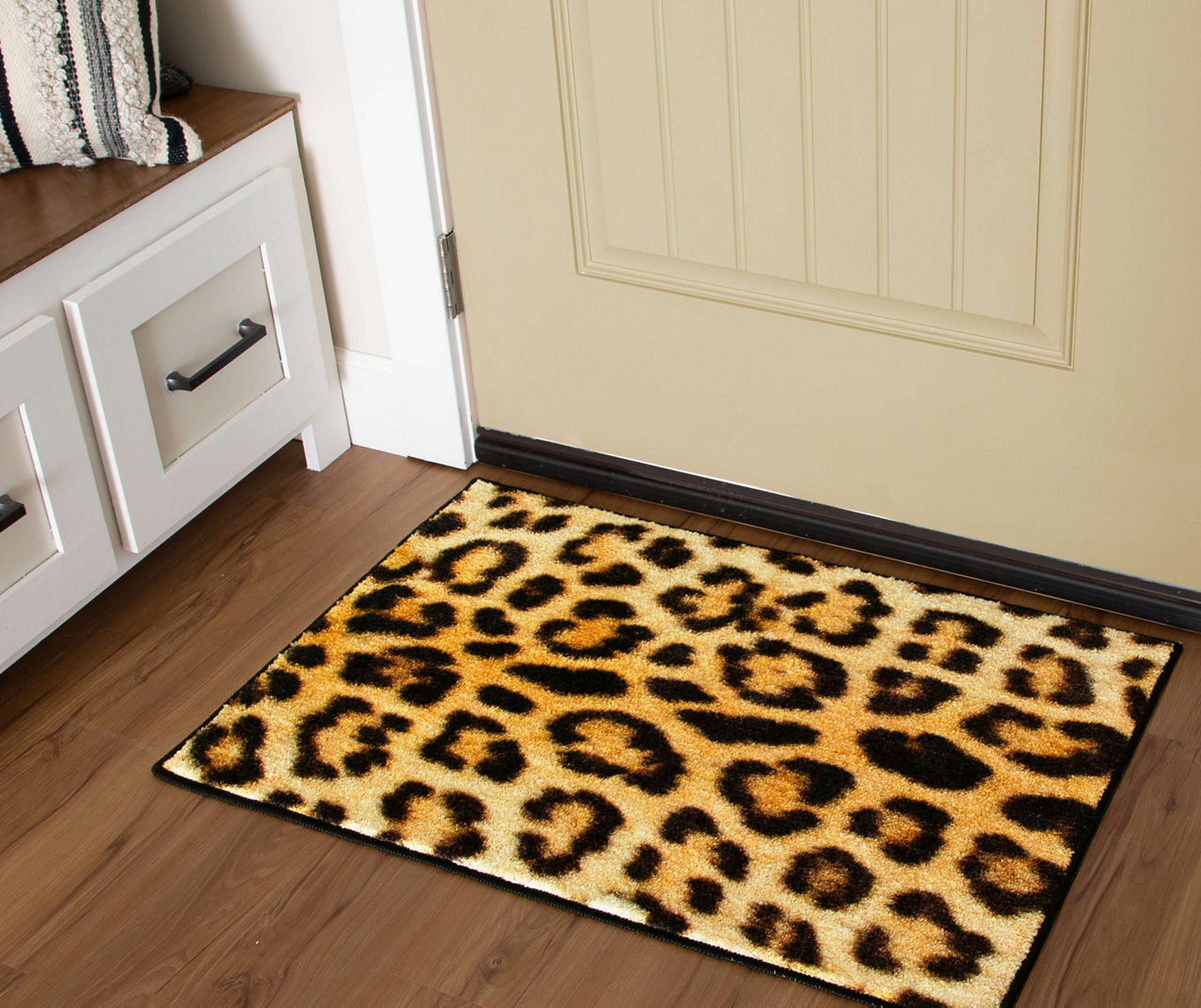 Mohawk Yellow & Black Leopard Print Area Rug, (2' x 3') | Big Lots