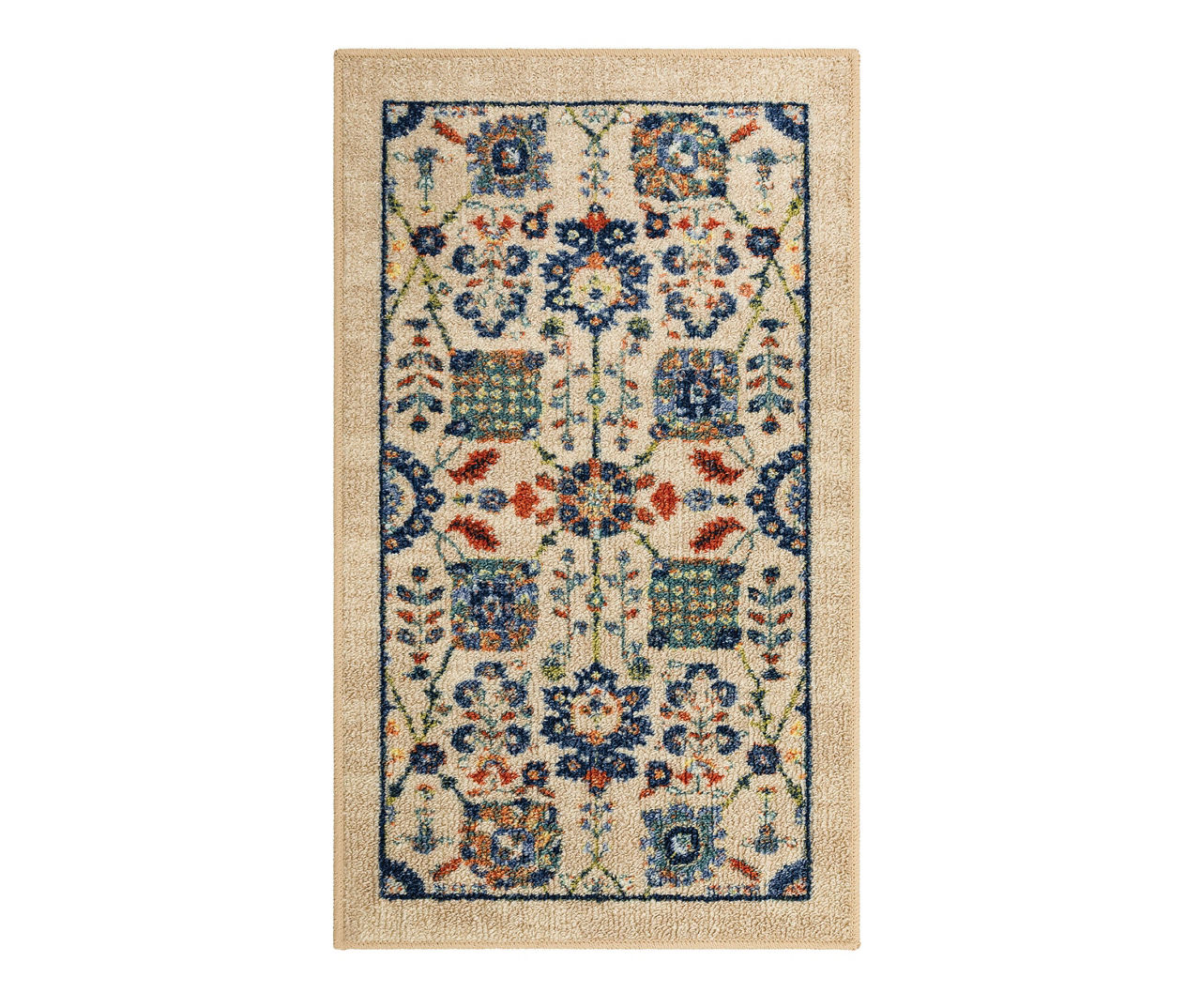 Mohawk Mohawk Queensbury Beige & Navy Ornamental Floral Area Rug Big Lots
