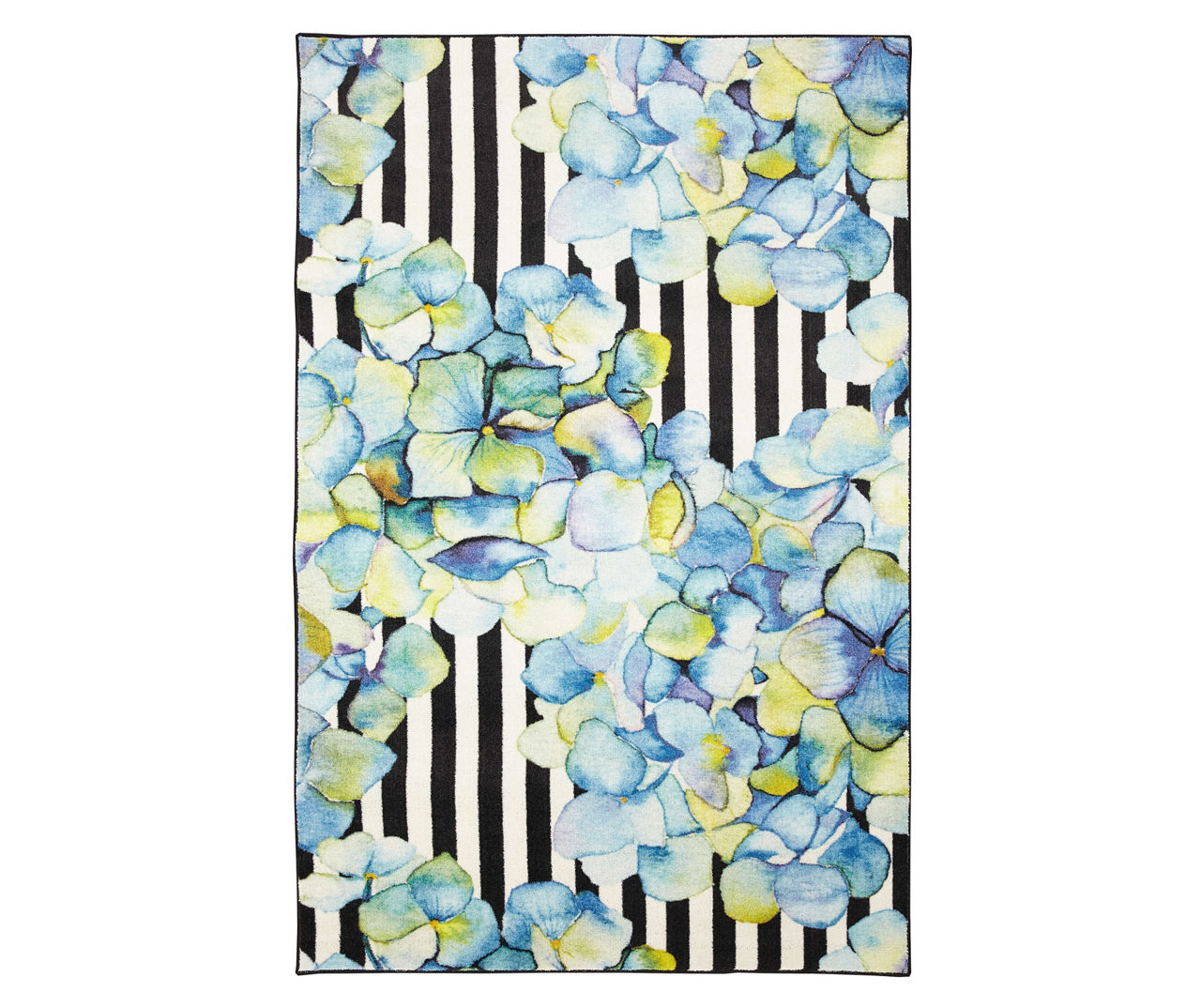 Mohawk Blue & Black Floral & Stripe Mix Area Rug Big Lots