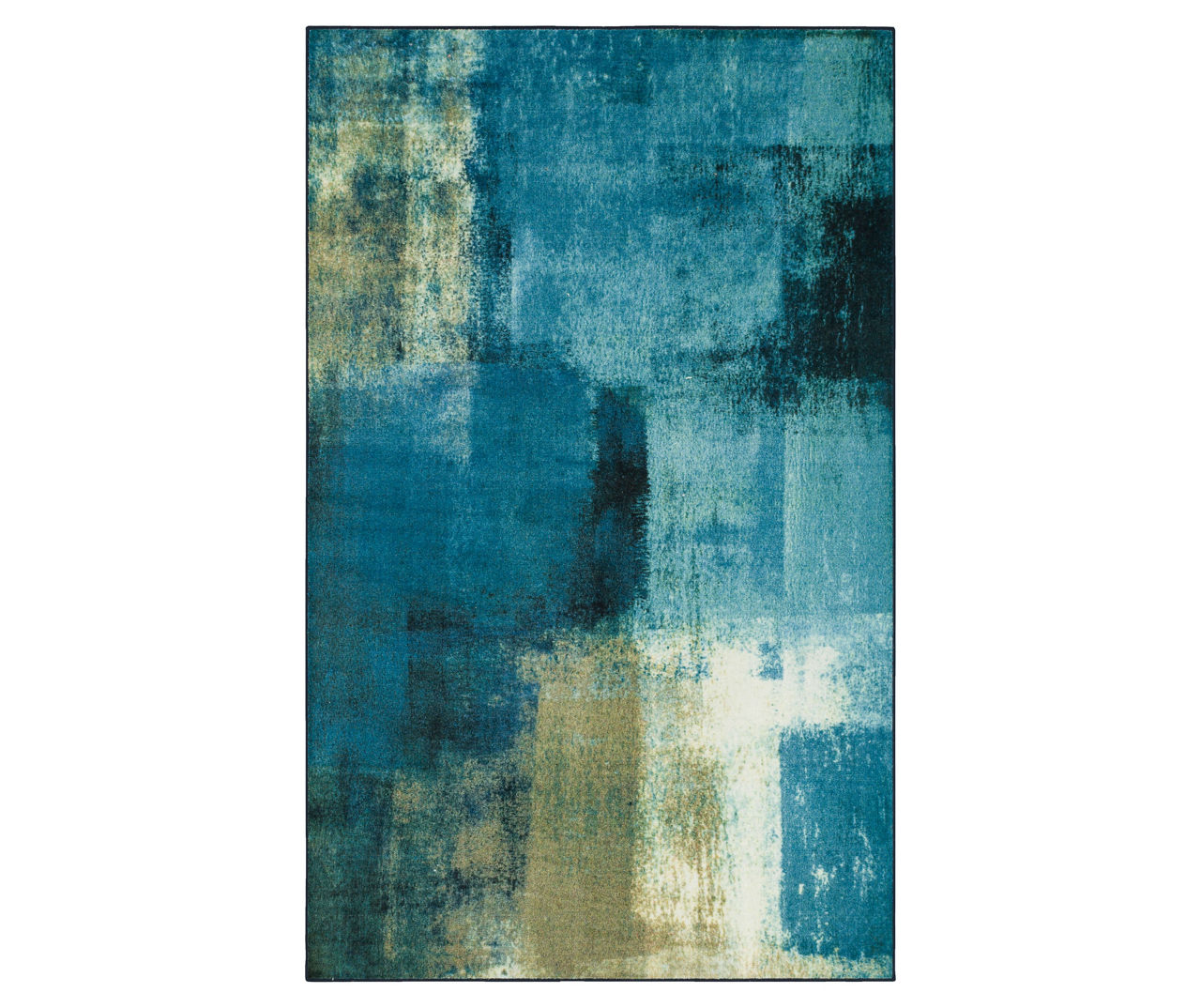 Mohawk Blurred Geo Blue & Aqua Abstract Area Rug, (5' x 8') | Big Lots