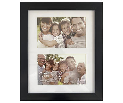 Black Linear 2-Photo Picture Frame, (4