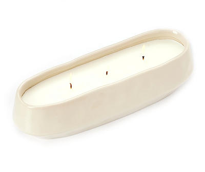 Lavender Cedarwood Gray 3-Wick Ceramic Oval Candle, 14 oz.