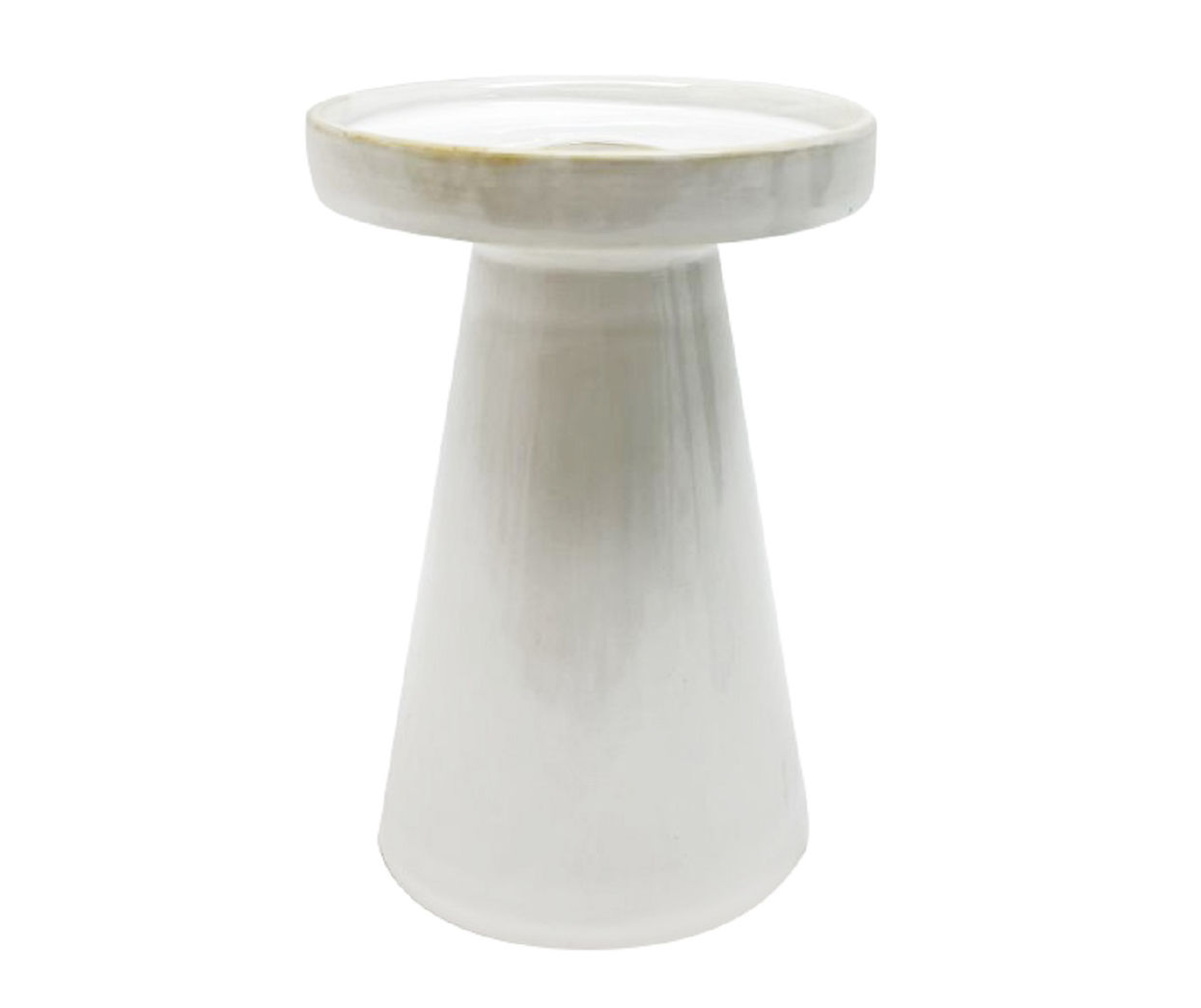 Wild Sedona White Ceramic Candle Holder, (5")