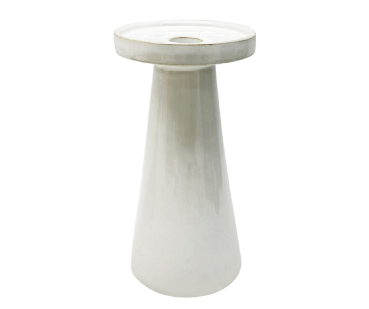 Wild Sedona White Ceramic Candle Holder, (7")