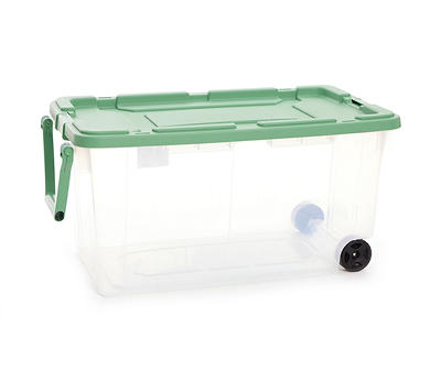 Crisp Green 160-Quart Latch Storage Box with Wheels