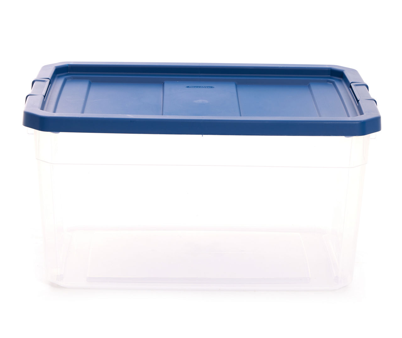 Sterilite Stackable 6 Qt Storage Box Container, Clear, Marine Blue