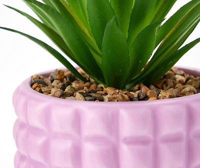 Euphoric Expression Artificial Succulent in Purple Bubble Ceramic Pot