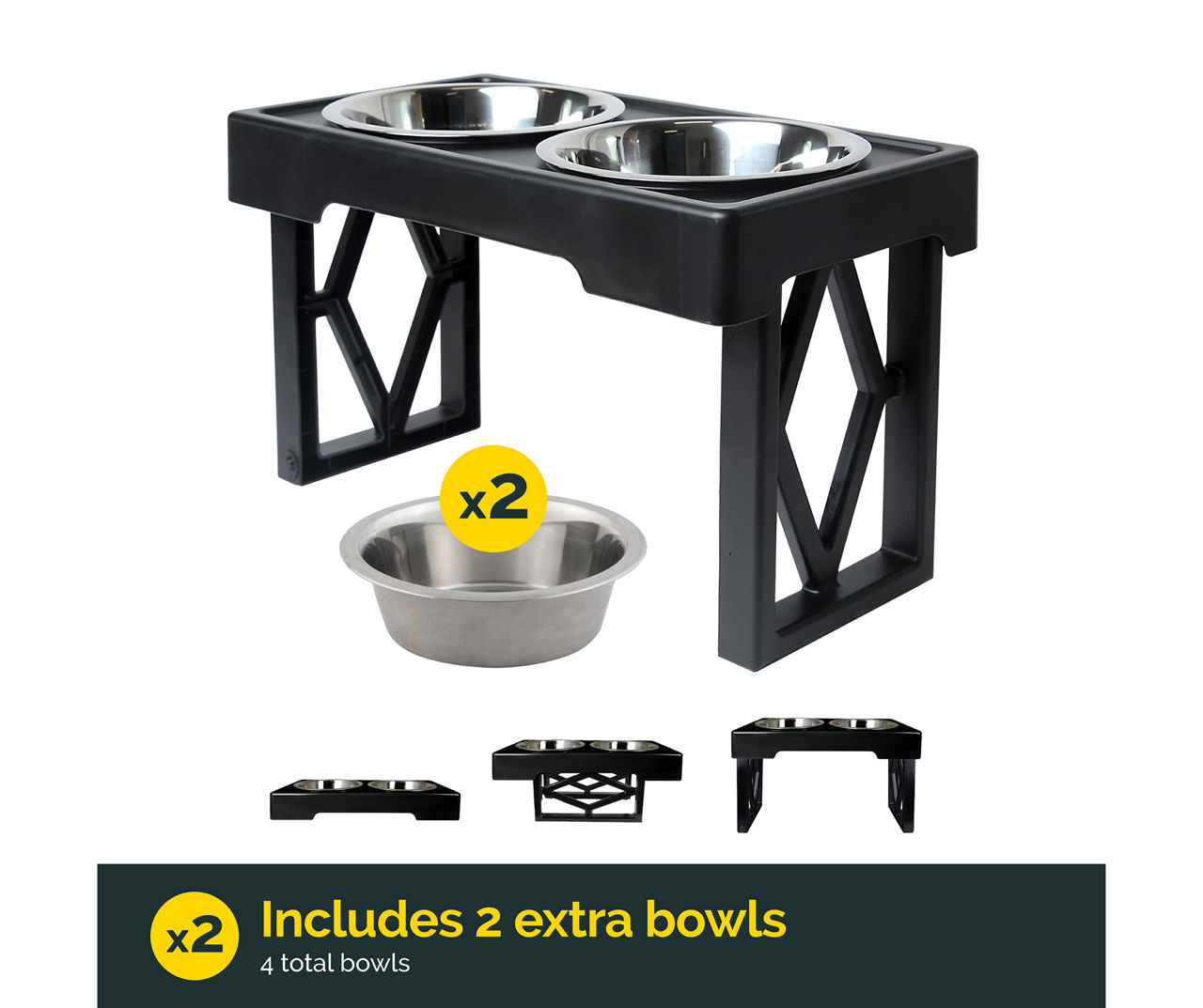 Pet Zone  Designer Diner Adjustable Raised Dog Bowls