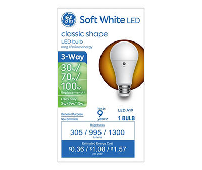 3-Way Soft White A19 Light Bulb