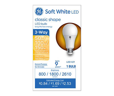 3-Way Soft White A21 Light Bulb