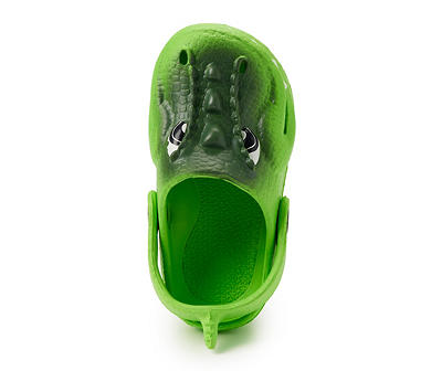 Toddler Lime Green Dino Heel-Strap Clog