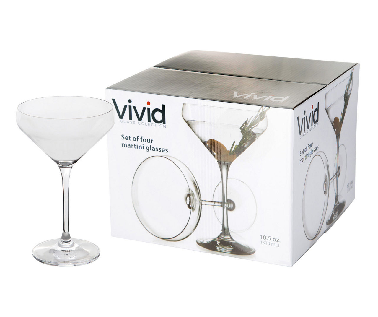 Home Essentials - Vivid Martini 4-Piece Glassware Set