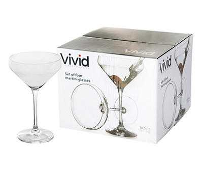 Vivid Martini 4-Piece Glassware Set