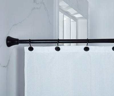 Black Adjustable Shower Rod & Hook Set