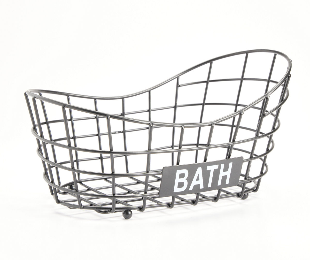 Real Living Bath Black Bathtub Wire Storage Basket