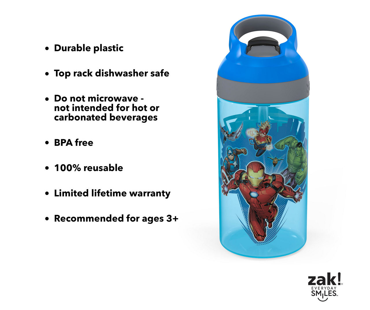 Marvel Dishwasher Safe Water Bottles