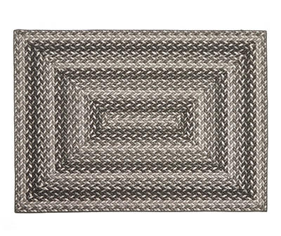 Gray & White Braid-Look Accent Rug, (48