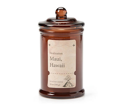 Maui Pineapple Flower Brown Apothecary Jar Candle, 10 oz.