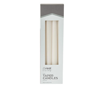 White Unscented Taper Candles, 8-Pack