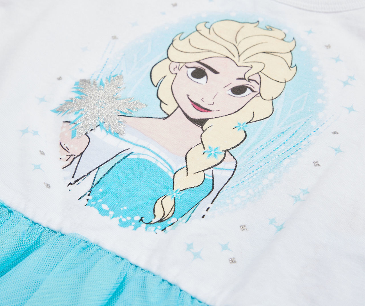 Disney Toddler Size 3T Frozen Elsa White Turquoise Tulle Dress