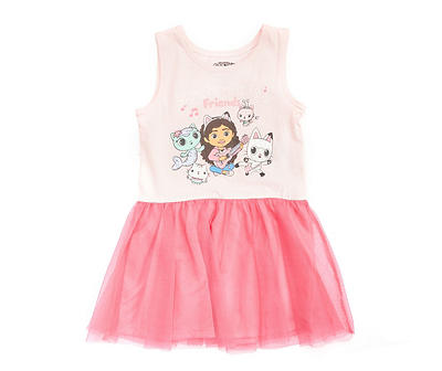 Universal Kids' Gabby's Dollhouse Pink Tulle Sleeveless Dress