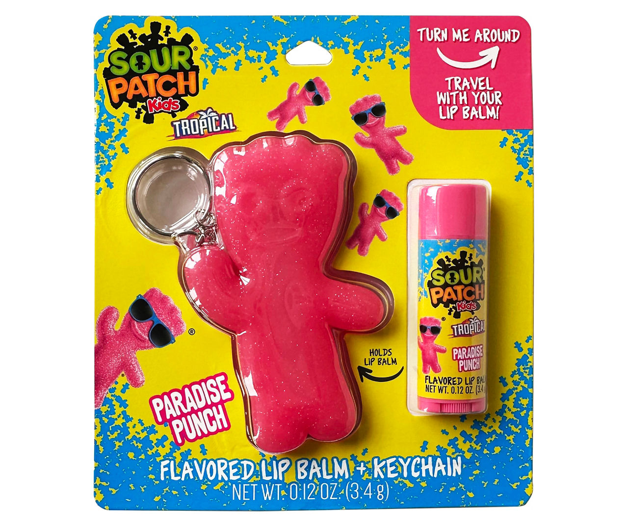 Sour Patch Kids Pink Paradise Punch Lip Balm & Keychain Big Lots