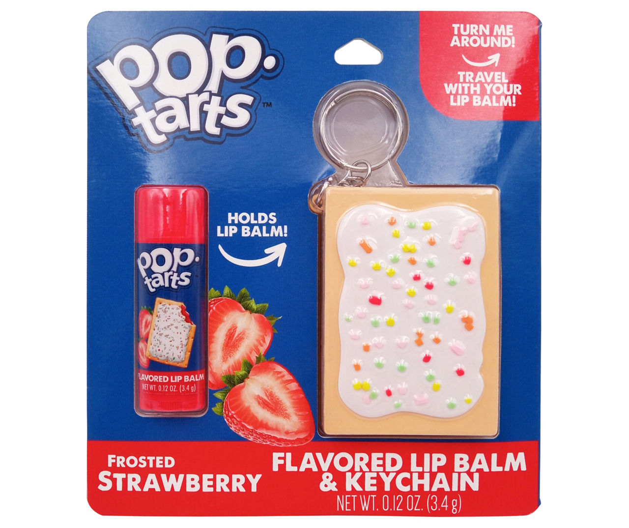 Frosted Strawberry Lip Balm & Keychain