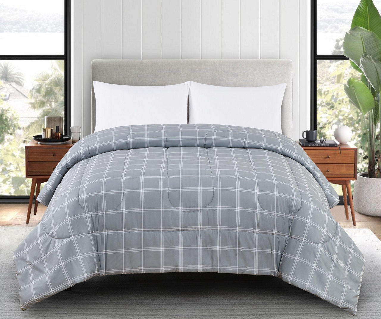 Bargain Bungalow Bargain Bungalow Gray & White Plaid Comforter