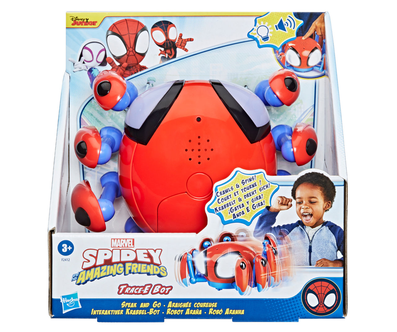 vertaling Slechthorend Inzichtelijk Marvel Spidey and His Amazing Friends Trace-E Bot, Electronic Spider Bot  Toy | Big Lots