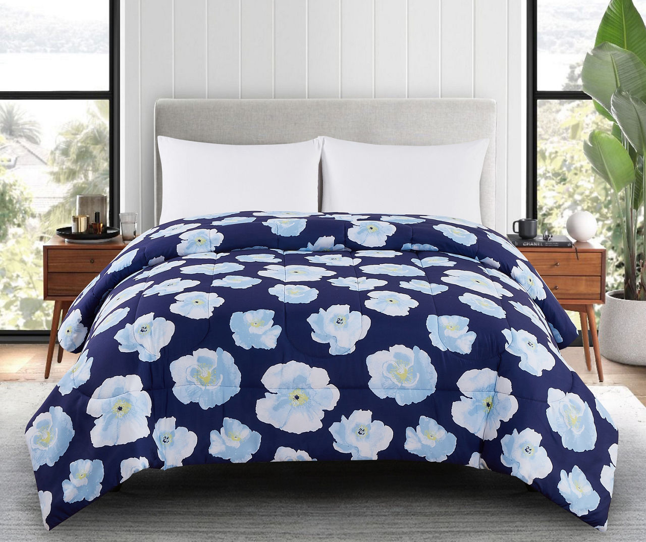 Bargain Bungalow Navy & Blue Poppy Full/Queen Comforter Big Lots