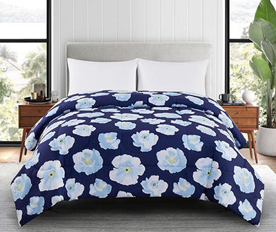 Navy & Blue Poppy King Comforter