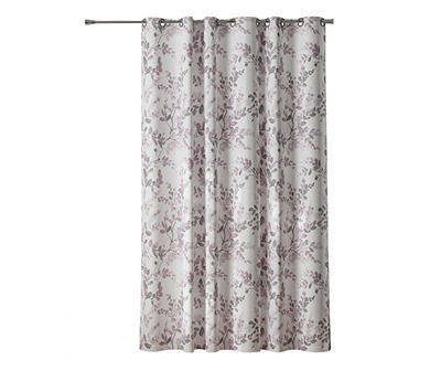 Purple Watercolor Botanical EZ-Up Fabric Shower Curtain