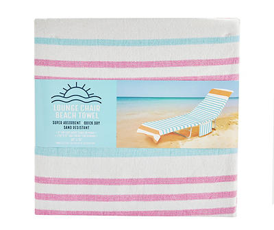 Purple & Blue Stripe Chaise Lounger Beach Towel