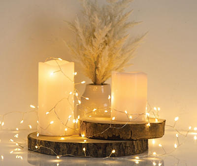 6.5' Warm White & Silver 100-LED Fairy Lights