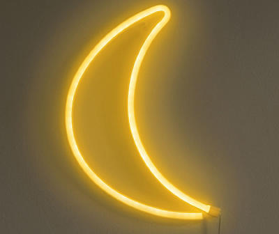 Warm White Crescent Moon LED Neon Wall Light
