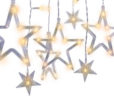 Warm White Large Stars 7-Strand LED Curtain Lights