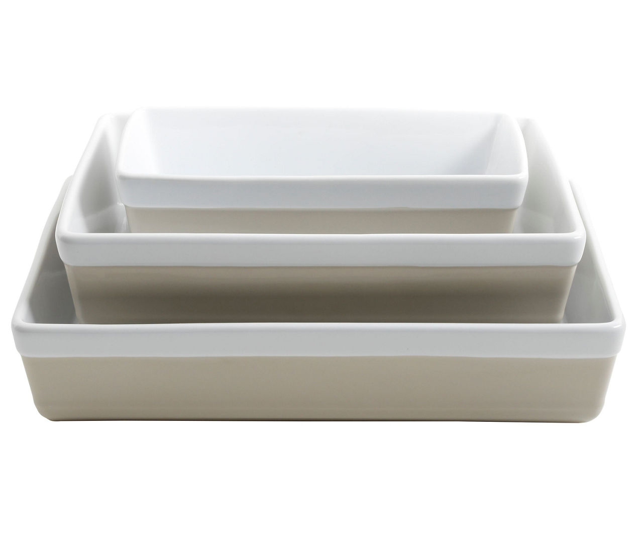Gibson Home Martha Stewart Beige 3Pc. Stoneware Bakeware Set Big Lots