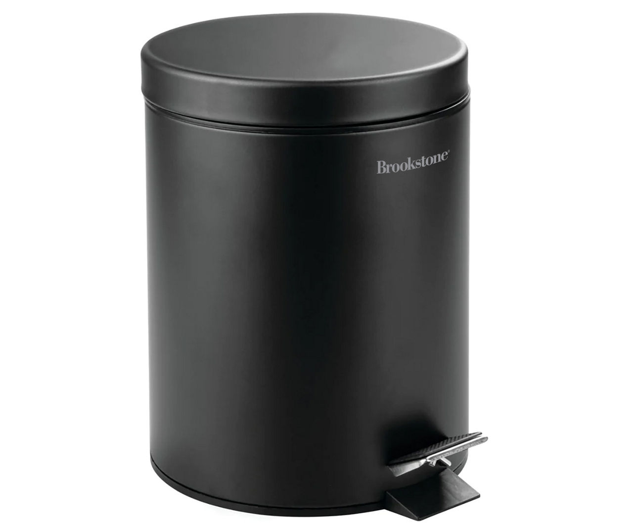 Brookstone Black Soft Close Step-On Waste Can, 5 L