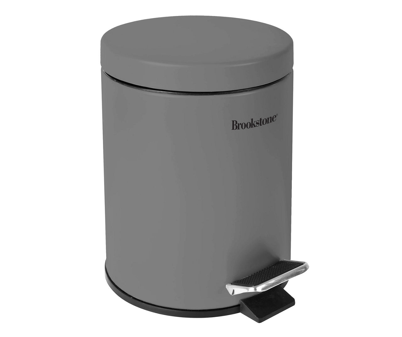 Brookstone Gray Soft Close Step-On Waste Can