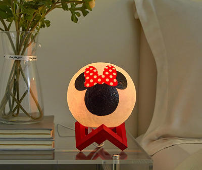 Red Minnie Mouse Silhouette Multi-Color Moon Lamp