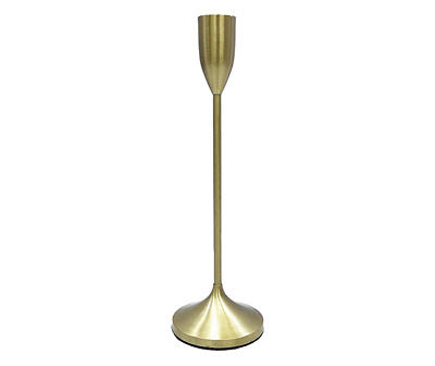 Gold Metal Taper Candle Holder, (12