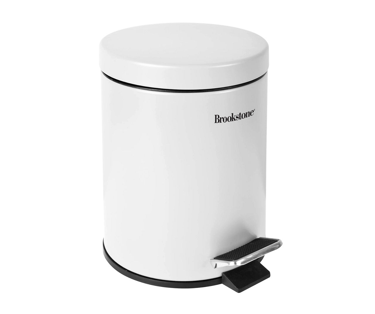 Brookstone White Soft Close Step-On Waste Can