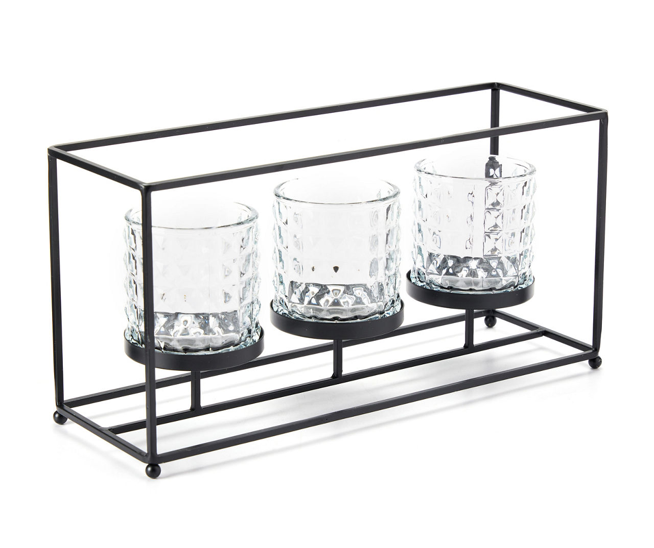 Broyhill Black Metal & Glass 3-Candle Candle Holder | Big Lots