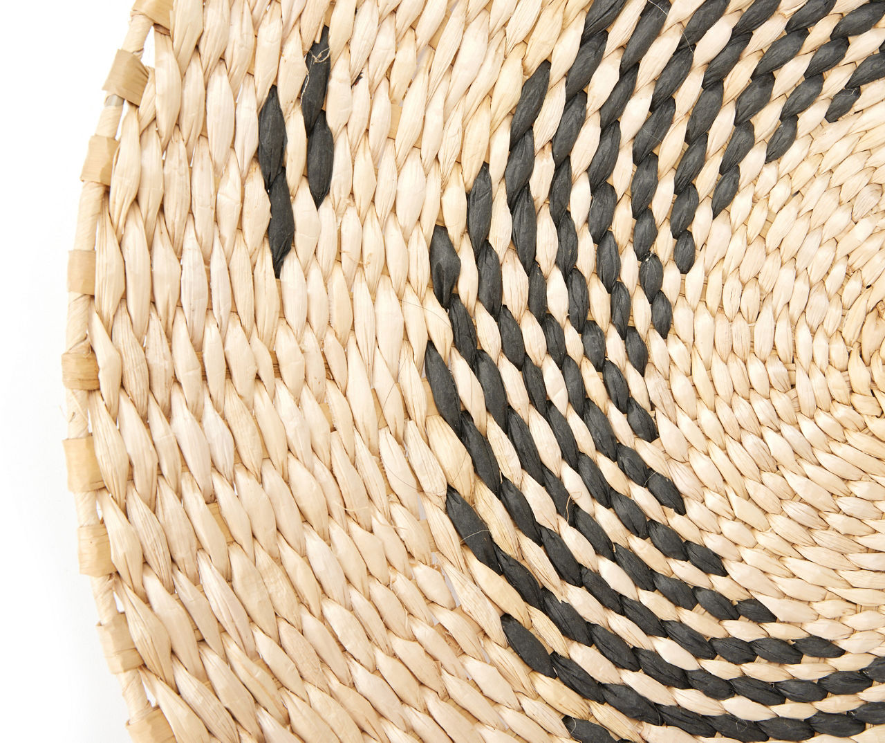 Tan & Black Spiral Woven Grass Wall Decor